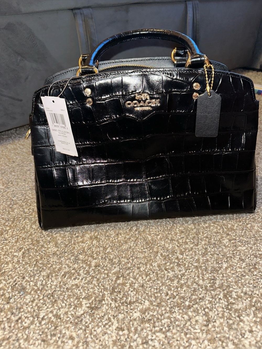 COACH Croc Lillie Carryall